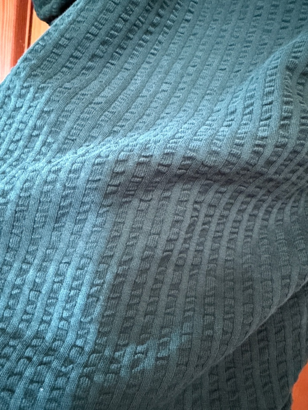 Loft Teal Puff-Sleeve Ruched Top - Picture 6 of 7